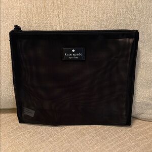 Kate Spade Black Mesh Toiletry Bag